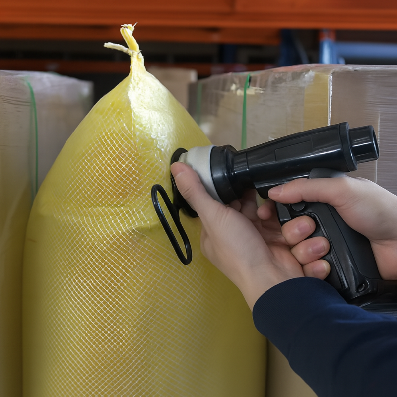 Inflando Bolsa de Estiba